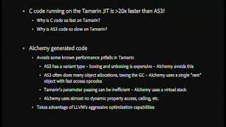 2009 LLVM Developers’ Meeting: “Optimizing ActionScript Bytecode using LLVM”
