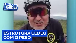 Ciclista cai de mirante e morre em Nova Lima (MG); estrutura estava comprometida