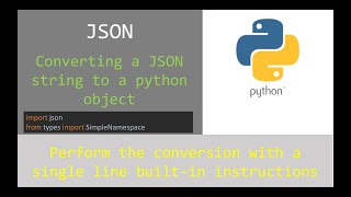 JSON conversion: Built-in functions to convert a string in JSON format to a python object