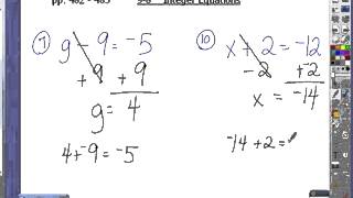 6th Grade Integer Equations