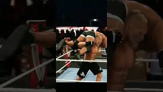 WWE 2K22 Brock Lesnar Finisher F5 To Goldberg Through the Table #shorts #brocklesnar #2k #viral
