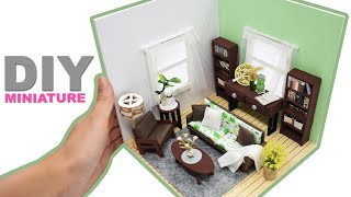 DIY Miniature Dollhouse Room #22: Living Room | Manilature