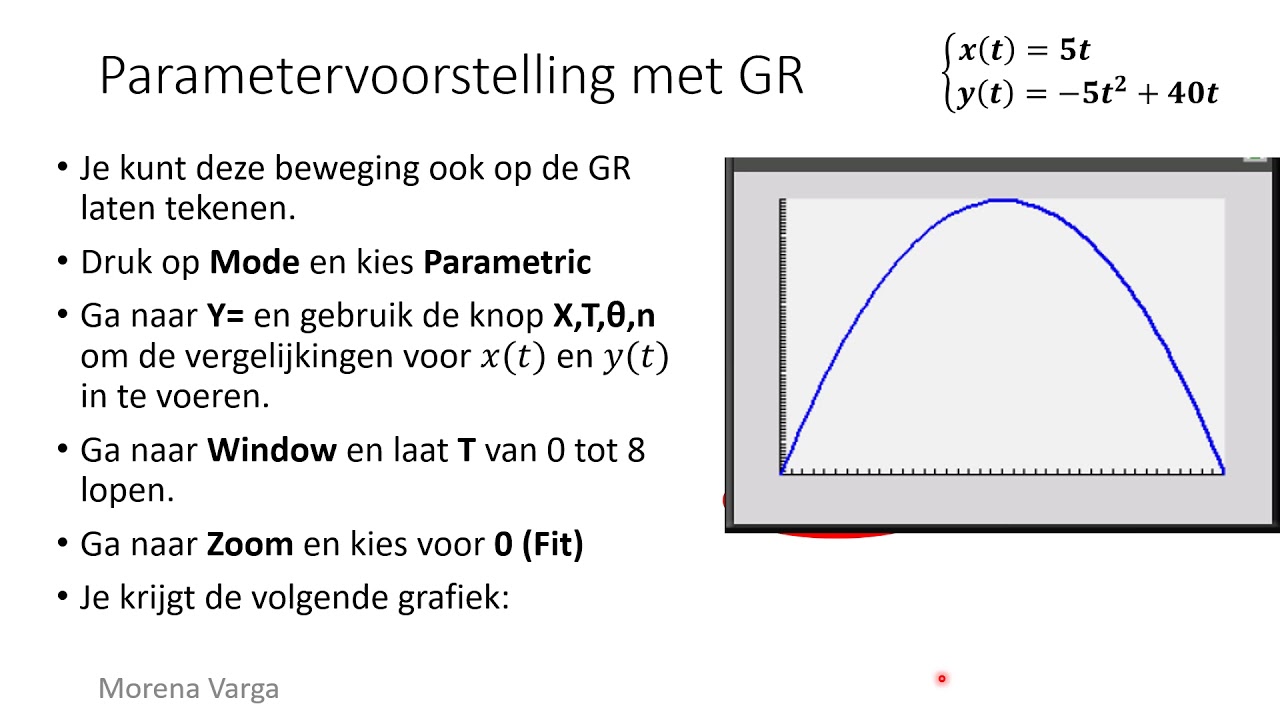 Cursus VWO Wis B 50 Parametervoorstelling Met De GR - TI84 - YouTube