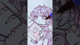 🥖『かいぶつちゃんの朝ごはんは？？』🎨🦜【透明水彩メイキング】#Shorts #watercolor #watercolorpainting  #illustration