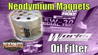 Neodymium Magnets on Work Engineering Oil Filter - Nissan X Trail T32