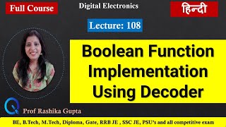 #108 Boolean Function Implementation Using Decoder हिंदी में