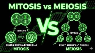 Mitosis vs Meiosis Explained 🔬 | Key Differences, Stages & Easy Comparison//Mitosis vs