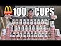 100 MCDONALD'S CUPS EXPERIMENT!! *MONOPOLY JACKPOT CHALLENGE*