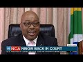 Ninow back in court