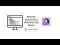 Remove Duplicates from Sorted Array | LEETCODE #26 | DSA