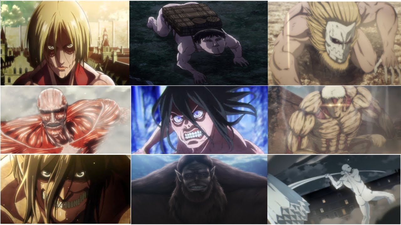 All 9 Titan Shifter Transformation Scene 2021 | Attack On Titan ...