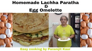 Homemade Lachha Paratha \u0026 Egg Omlette