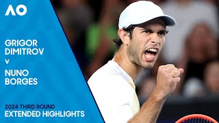 Grigor Dimitrov v Nuno Borges Extended Highlights | Australian Open 2024 Third Round