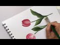 how to paint tulips u0026 grass with a fan brush