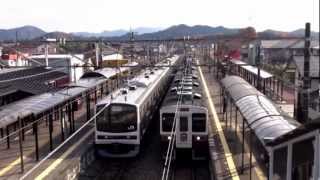 205系600番台試運転・JR日光線への初入線（下野大沢駅）