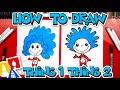 How To Draw Thing One And Thing Two (Easy Cartoon Version)