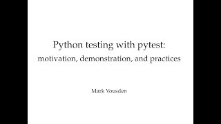 Python testing with pytest! Part 1: Introductions and motivating testing.