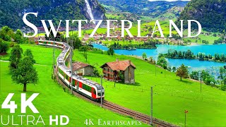 FLYING OVER SWITZERLAND (4K UHD) - Relaxing Music Along With Beautiful Nature Videos - 4K Video HD