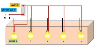 1 Switch 5 Light Connection / Godown wiring Connection