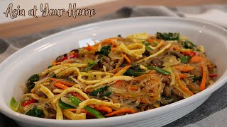 Japchae (Korean glass noodle stir fry) 잡채