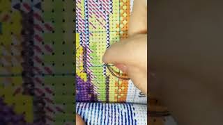 cross stitch 單格牢固起針 十字繡愛好者  針線活  支持抖音傳播正能量