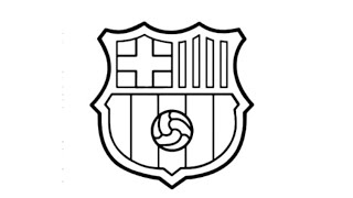 رسم شعار برشلونة | رسم شعار نادي برشلونة | رسم ابطال الدوري الاوروبي