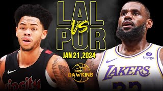 Los Angeles Lakers vs Portland Trail Blazers Full Game Highlights | January 21, 2024 | FreeDawkins