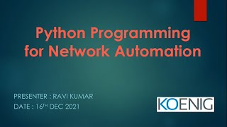 Python Programming for Network Engineering | Koenig