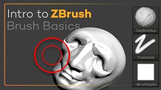 Intro to ZBrush 009 - Brush Basics! Surface properties, buildup, smoothing, hard surface, and more!!