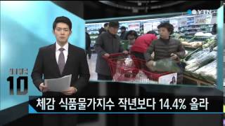 체감 식품물가지수 작년보다 14.4% 올라 / YTN