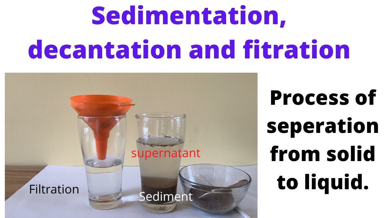 Sedimentation,decantation,filtration || Process Of Separation Of Solid ...