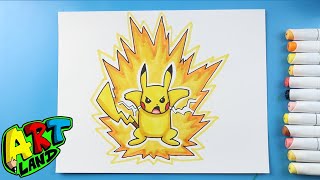 How to Draw Pikachu Lightning Attack