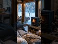 Sleep in a Cozy Snowy Cabin | Winter Ambience with Crackling Fireplace Sounds and Relaxing Snow