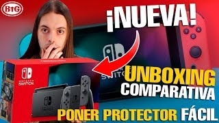 NUEVA Nintendo SWITCH 2019 ¡UNBOXING y COMPARATIVA! | Como PONER PROTECTOR