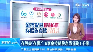 存股族股息變股利？金控股「只剩這6家」有配息實力　新光金：配息有壓力｜台股新聞｜三立iNEWS廖婕妤 主播｜訂閱94要賺錢 看更多 財經新聞