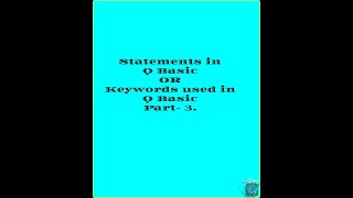 Q basic Statements ( Part III)