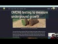 Total organic material testing (OM246) to measure how much grass grew underground