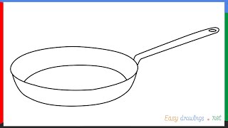 How to draw a Frying pan step by step for beginners