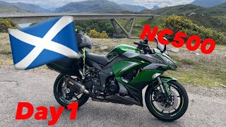 Day 1 of our Scotland motorbike trip taking on the NC500 on the Kawasaki Z1000SX and the BMW R1200RS