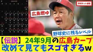 【伝説】 24年9月の広島カープ、改めて見てもスゴすぎるw【ネット反応集】