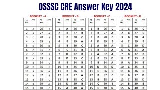 OSSSC CRE Answer Key 2024 | Exam Key, Objections