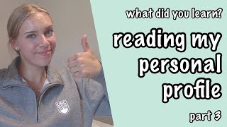 READING MY PERSONAL PROFILE | PART THREE | maddy a