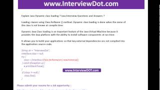 Dynamic class loading using Java reflection API java job interview