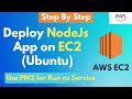 How to Deploy NodeJS App on AWS EC2 instance | Run App as Background Service Using PM2 | Full Demo