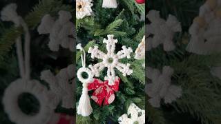 EASY Macrame Snowflake Ornament - tutorial ⬆️ #christmas #decoration #crafts #christmastree #diy