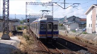 南海高野線 三日市町駅に6000系急行 三日市町行きが到着・引き上げ線へ