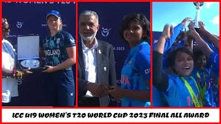 Icc U19 Women's T20 World Cup 2023 Final Award Ceremony | ICC U19 Women's World Cup Final All Awards