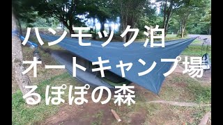 ゆるゆるハンモック泊。宮城県川崎町るぽぽの森オートキャンプ場。