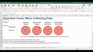 Collecting Data Accuracy, Precision, Repeatability, Resolution, Error