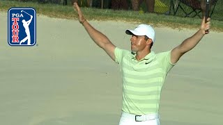 Rory McIlroy drains birdie putt on the 72nd hole at Arnold Palmer